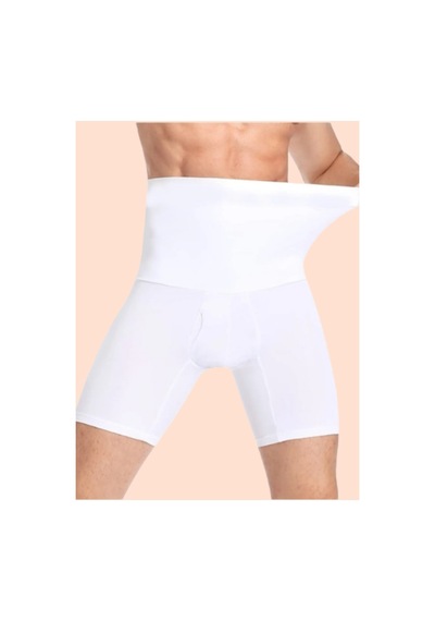 Erkek Bel Göbek Ve Kalça Toparlayıcı Erkek Yüksek Bel Korse Boxer Beyaz