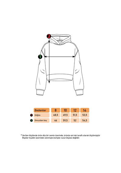 Toontoy Kız Çocuk Kanguru Cepli Baskılı Sweatshirt Kiremit