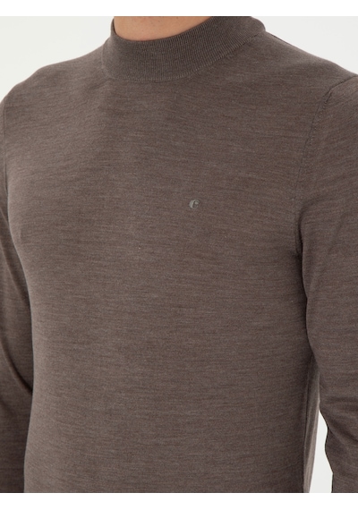 Cacharel Vizon Slim Fit Kaşmir İpek Karışımlı Çeyrek Balıkçı Yaka Triko Kazak Kahverengi Cacharel Vizon Slim Fit Kaşmir İpek Karışımlı Çeyrek Balıkçı Yaka Triko Kazak Kahverengi