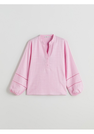 Lcwaıkıkı Classic Pembe Kaçık Yaka Oversize Bluz
