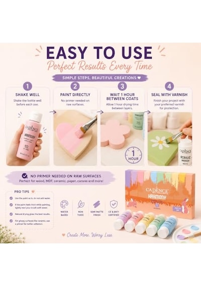 Harmony Akrilik 10'lu Set Pastel Renkler 59ml 0,15 L