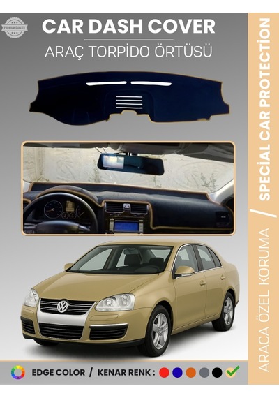 Volkswagen Jetta 2007-2011 Torpido Örtüsü Ön Göğüs Koruma Tam Uyum Çatlamayı Önler - 363 Stiloto