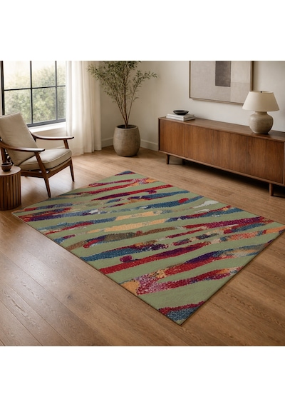Kartela Halı Aira Halı Kaymaz Taban Makinede Yıkanabilir Halı Adaçayı Yeşili - 80 X 120 Cm