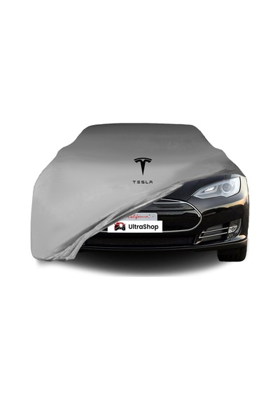 Tesla Model S 2012-2016 Araba Brandası Gri Kumaş Penye Toz Geçirmez Oto Garaj Branda