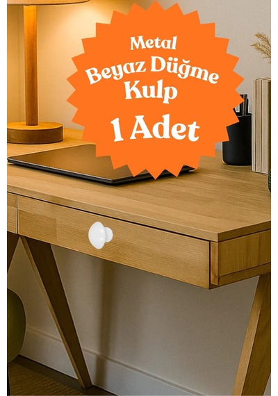Klc Metal Yuvarlak Beyaz Düğme Kulp Çocuk Odası, Mutfak Ve Dolap İçin Modern Çekmece Kulbu Kulpları Beyaz Beyaz
