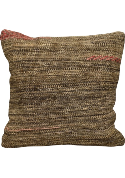 Zehra Abla Halı Yeni El Dokuma Dekoratif Kilim Kırlent Yastık Kılıfı 6825 Çok Renkli