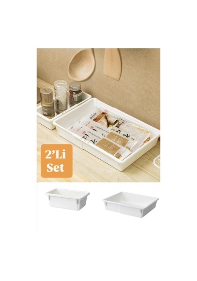Flexi 2'li Set Uzayabilen Çekmece İçi Düzenleyici Mutfak Organizer -makyaj Takı Dolap Organizer Seti Diğer