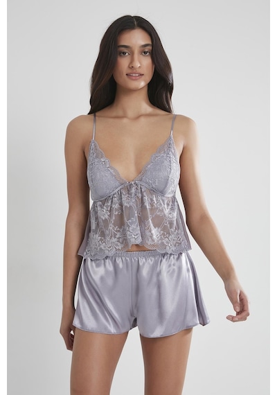 Pierre Cardin Saten Dantelli Şort - Babydoll Takım - 450 001