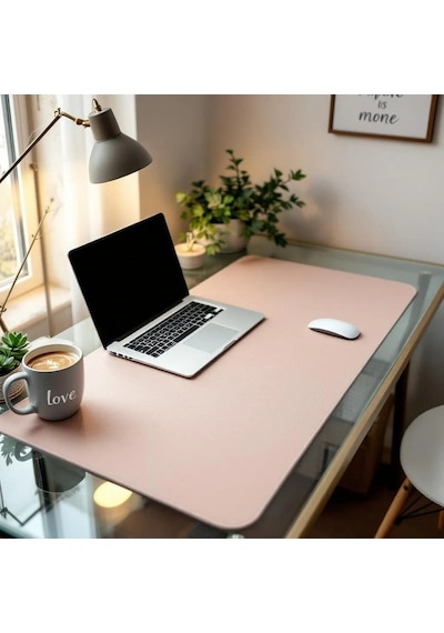Mouse Pad Blush Nude Masa Matı 100x60cm Suni Deri Desk Mat