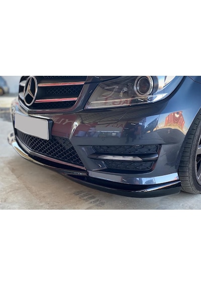 Mercedes W204 C180 Ön Lip Parlak Siyah Plastik Ön Ek Karlık 2011 2012 2013 2014 Makyajlı Kasa Karlık+bodykit+ek