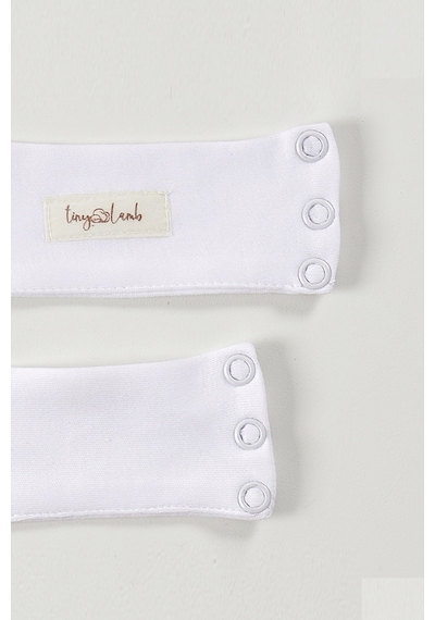 Tinylamb Bebek Bodysuit Beyaz Renk Uzatma Aparatı 2 Adet Kısa Ve Uzun %100 Pamuk 9.5mm Çıtçıtlı Beyaz