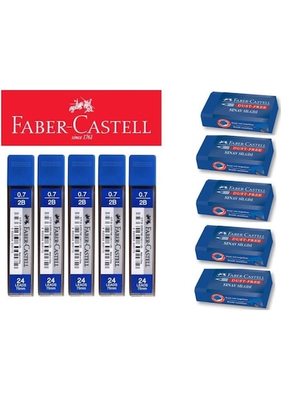 Faber-Castell 0.7 Uç 5 Adet ve Sınav Silgisi 5 Adet