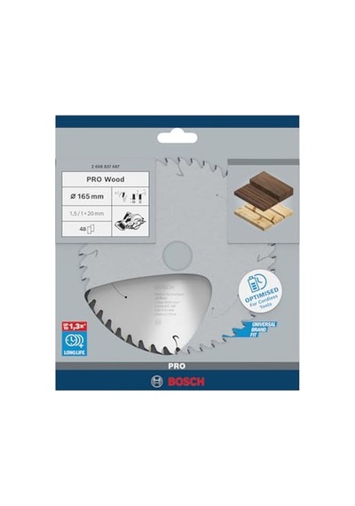 Professional Accessories 1 X Daire Testere Bıçağı Standard For Wood Ahşap, Testere Bıçağı 165 X 20 X 1,5 Mm, 4