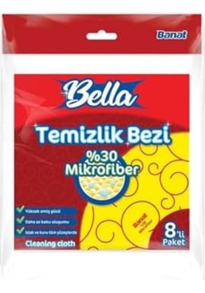 %30 Mikrofiberli Temizlik Bezi 8'li Paket 0