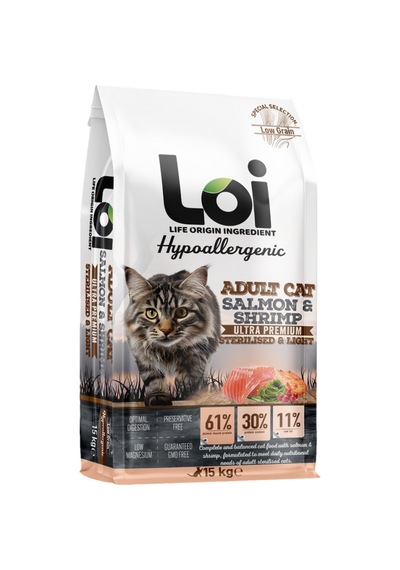 Loi Kısırlaştırılmış Somon Karidesli Yetişkin Kedi Maması 15 KG