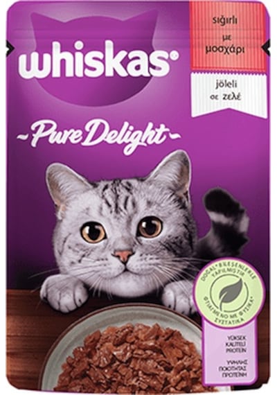 Whiskas Pure Delight Pouch Sığırlı Yetişkin Kedi Maması 85 G