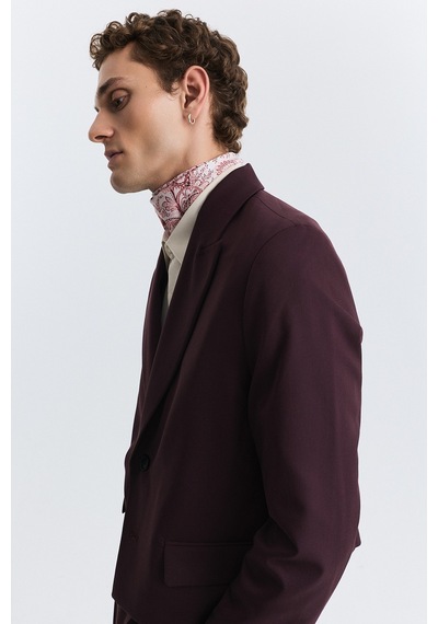 Antioch Crop Fit Blazer Ceket Bordo