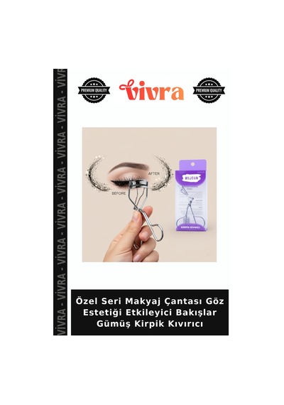 Özel Seri Makyaj Çantası Göz Estetiği Etkileyici Bakışlar Gümüş Kirpik Kıvırıcı