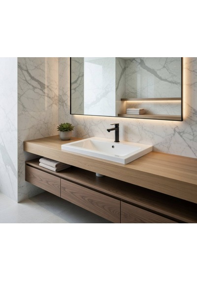 Ece Banyo - Sekura Dolay Uyumlu Lavabo 60 Cm Beyaz - 7761