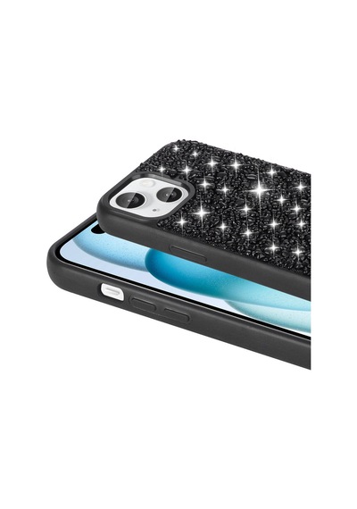 Apple Uyumlu iPhone 15 Kılıf Parlak Taşlı Tasarım Zore Linea Diamond Kapak Pembe