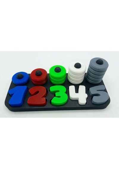 Montessori Eğitici Renkli Rakamlar Ve Halkalar Matematik Öğretici Seti 21 Parça