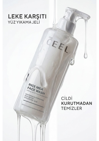 Pirinç Sütü Yüz Yıkama Jeli Nemlendirici & Aydınlatıcı Pirinç Suyu, Hyaluronik Asit 400 Ml