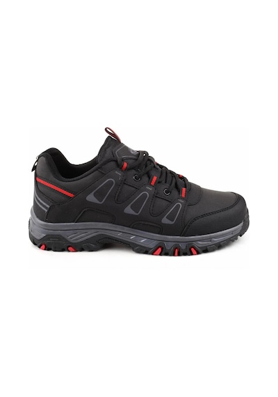 Erkek Outdoor Bağcıklı Kaymaz Taban Sneaker Ayakkabı Siyah - Kırmızı