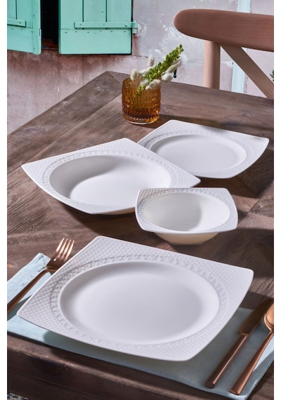 Güral Porselen Bonenjoy 24 Parça 6 Kişilik Bone Yemek Takımı PR.0