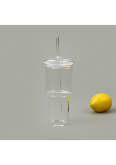 Paçii Cam Pipetli Bardak - Şeffaf - 1 Lt Renkli