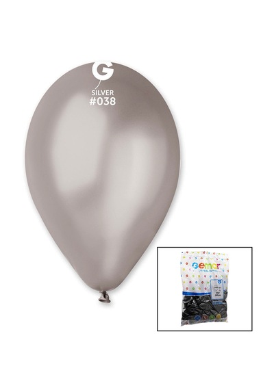 Gm-110-38 Metalik - Gümüş Balon 11&apos &apos - 28cm - 100 Parça Çok Renkli