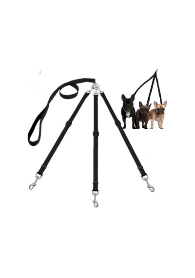 Naylon Dokuma Üç Başlık Bir Sürükleme Üç Köpek Tasma Kare Yuvarlak Halat Evcil Hayvan Çekme Kemeri Köpek Zinciri Güçlü Güvenlik Köpek Tasmaları