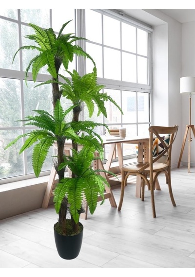 Yapay Ağaç Sıkas Palmiye Açık Yeşil 4katlı 72yaprak 150cm Salon Çiçeği Yapay Çiçek