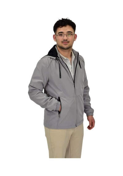 Erkek Mevsimlik Kapüşonlu Softjel Spor Mont 8077 Bgl-st04371 Gri