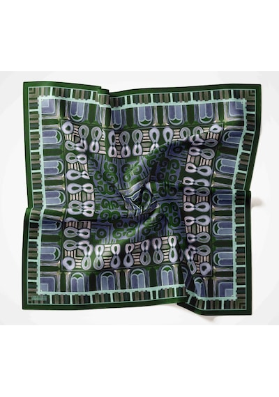 Silk Home Dört Mevsim Antik Motif Viskon Velora Eşarp 6420 Zümrüt Yeşili