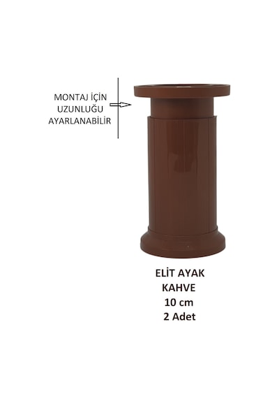 Elit Ayak, 10 Cm Kahverengi Baza, Yatak, Koltuk, Masa, Kanepe Ayağı 2 Adet Kahverengi