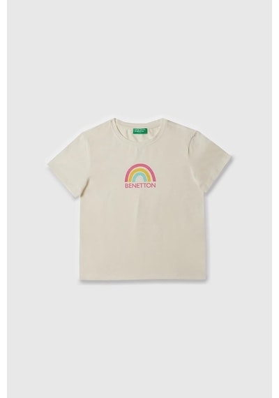 United Colors Of Benetton Kız Çocuk T Shirt Beyaz Bnt-g21814-1375 Beyaz