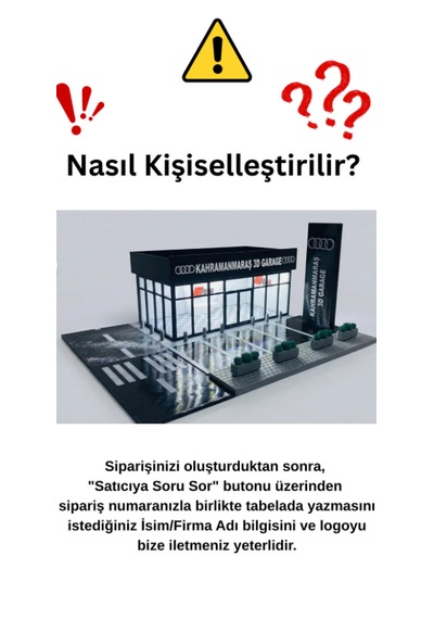 Led Işıklı Showroom & Servis Dioraması - Kişiye Özel İsimli Ve Logolu Galeri Otopark Maketi