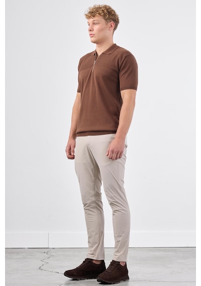 Dufy Kahve Örgü Erkek Triko - Slim Fit Kahve