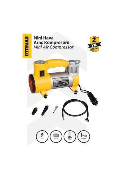 Rtm7212 Mini Hava Araç Kompresörü 120 W 7 Bar