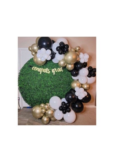 Krom Gold Pastel Siyah Beyaz Balon Zinciri 100 Adet A