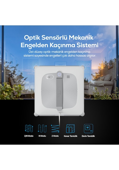 Xenon Smart Elo Pro 4000 PA Wifi X8682 Beyaz Cam Silme Robotu