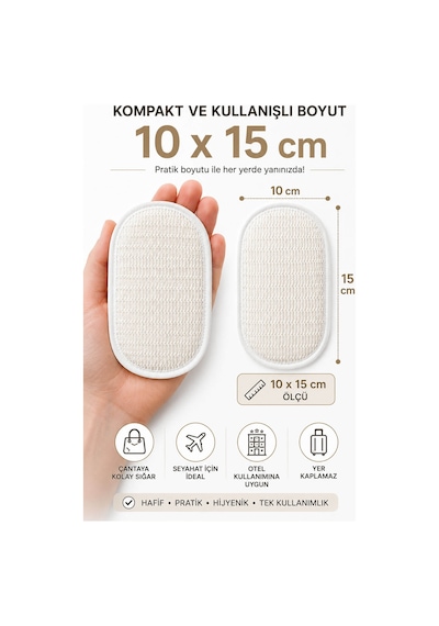 10 Adet Tek Kullanımlık Banyo Lifi 10x15 Cm Hijyenik El Geçirmeli Duş, Spa, Otel Ve Seyahat Lifi