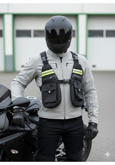 Motosiklet Ve Bisiklet Çok Cepli Yelekli Göğüs Çanta Lüx Motor Çantası Yeni Çok Renkli