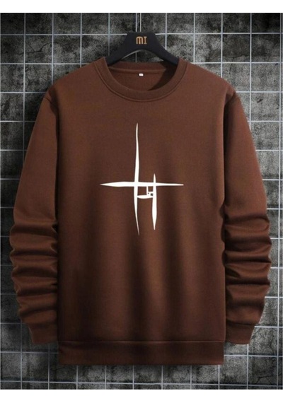 Altamira Unisex Çizgi Baskı Bisikletyaka Sweatshirt 001