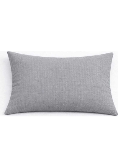 Kadife Dokulu Gri Renk Kırlent Yastık Kılıfı 2 Adet 45 X 45 Cm