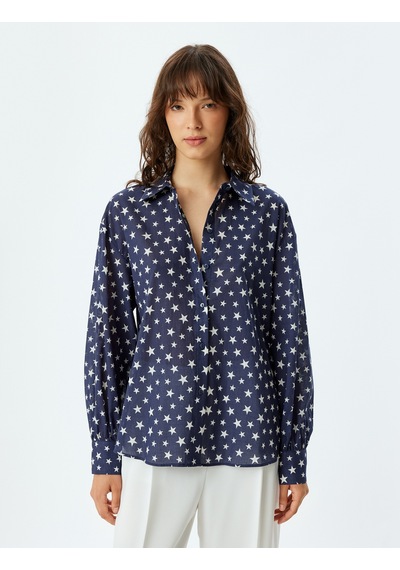 Koton Oversize Gömlek Yıldız Baskılı Uzun Kollu Pamuklu Lacivert Desenli 5wak60052ew Lacivert Koton Oversize Gömlek Yıldız Baskılı Uzun Kollu Pamuklu Lacivert Desenli 5wak60052ew Lacivert