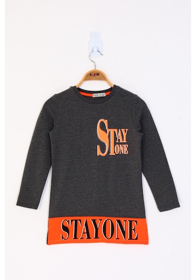 Toontoy Kids Toontoy Kız Çocuk Stay One Baskılı Tişört Antrasit