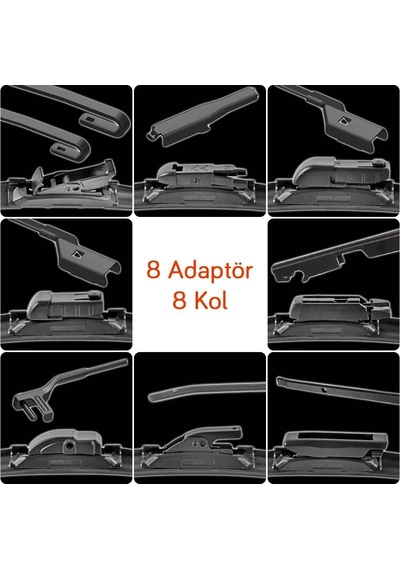Rbw Multi-Fit 8 Adaptörlü Muz Tipi Banana Silecek 18 İnç - 450 MM
