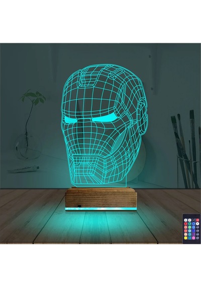 Luvivia Ironman Robot 3d Lamba - Masa Gece Lambası Şeffaf