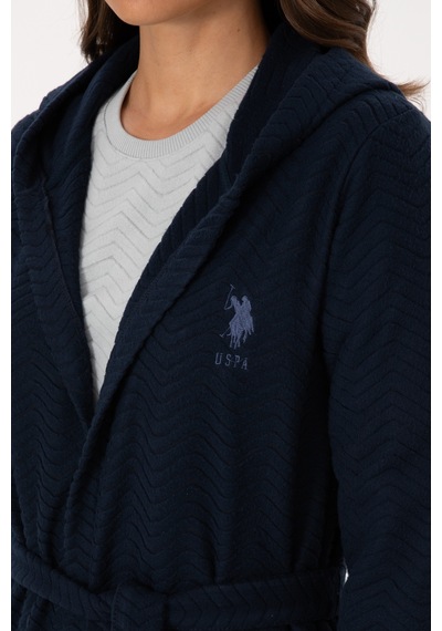 U.S. Polo Assn. Kadın Lacivert Kemerli Sabahlık 50318881-VR033
